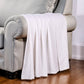 King White Cotton Basketweave Geometric Blanket