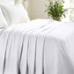King White Cotton Basketweave Geometric Blanket