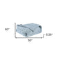50" X 60" Light Blue Cotton Basketweave Geometric Throw Blanket