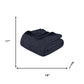 Twin Navy Blue Cotton Plain Weave Geometric Blanket