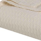 Queen Ivory Cotton Plain Weave Geometric Blanket