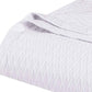 Queen White Cotton Plain Weave Geometric Blanket