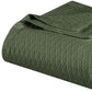 King Forest Green Cotton Geometric Blanket