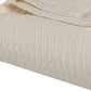 King Ivory Cotton Plain Weave Geometric Blanket