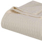King Ivory Cotton Plain Weave Geometric Blanket