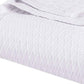 King White Cotton Plain Weave Geometric Blanket