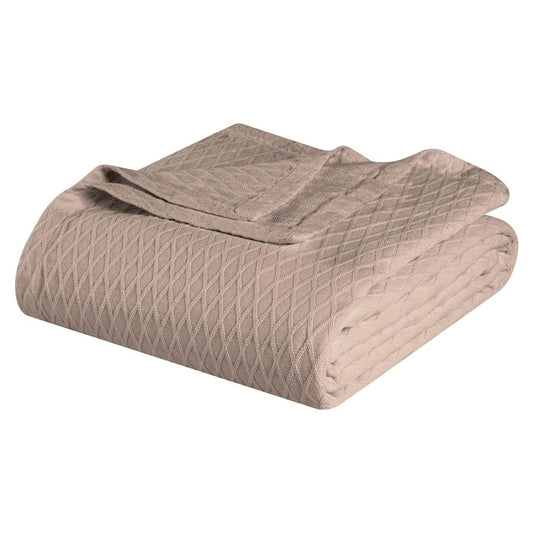 10" X 9" Khaki Cotton Geometric Throw Blanket