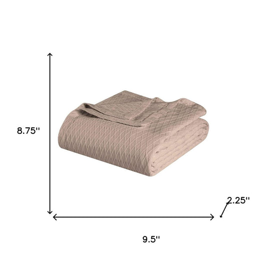 10" X 9" Khaki Cotton Geometric Throw Blanket
