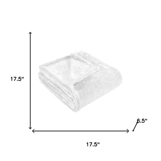 Queen White Fleece Plush Blanket