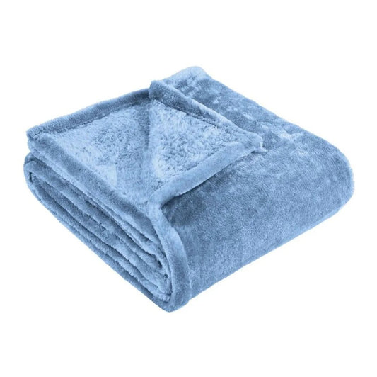 50" X 60" Blue Fleece Plush Throw Blanket