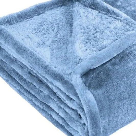 50" X 60" Blue Fleece Plush Throw Blanket