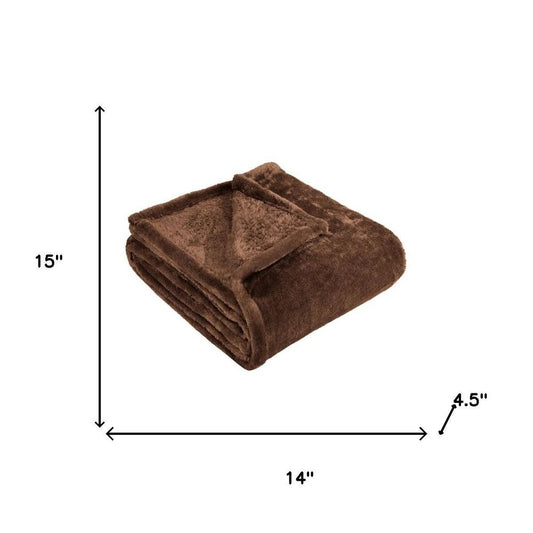 50" X 60" Chocolate Fleece Plush Throw Blanket