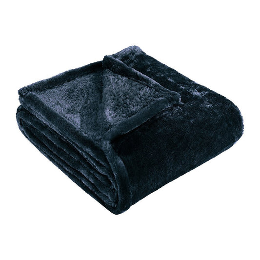50" X 60" Navy Blue Fleece Plush Throw Blanket