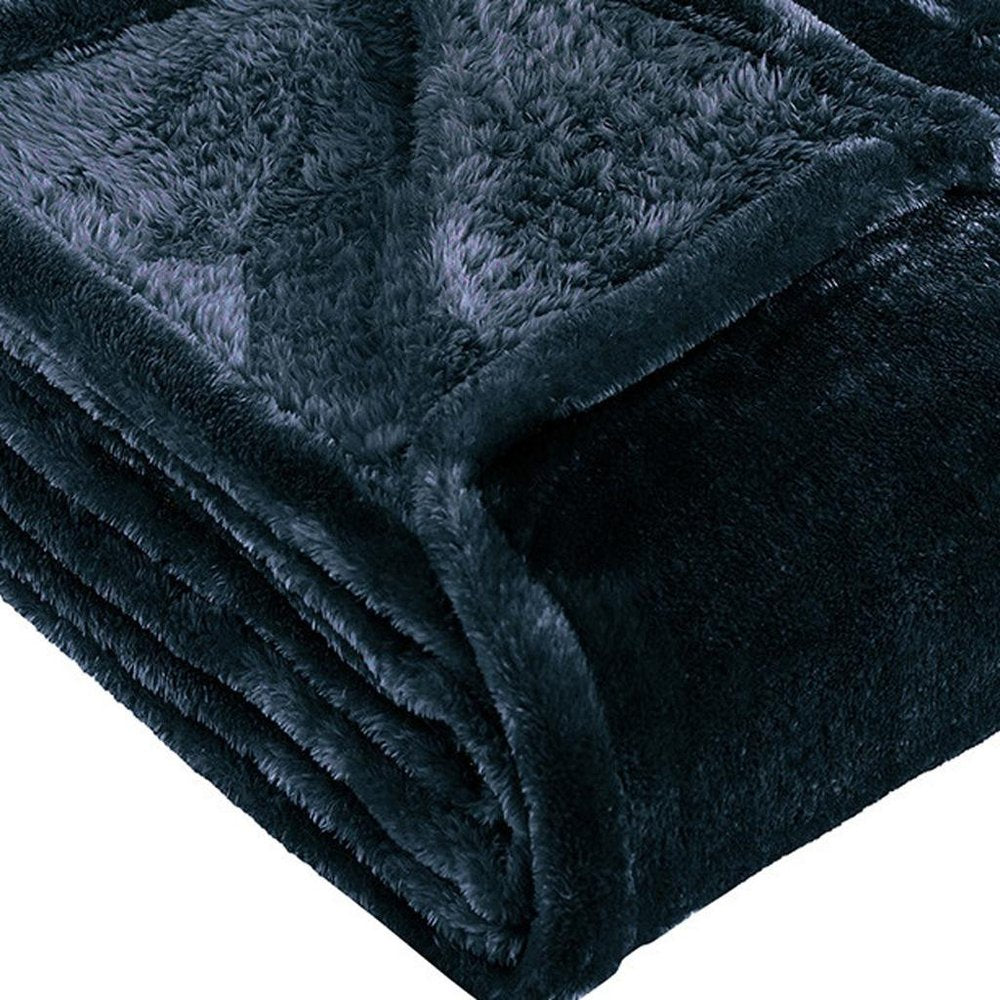 50" X 60" Navy Blue Fleece Plush Throw Blanket