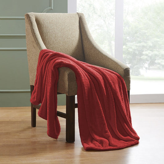 50" X 60" Red Fleece Plush Throw Blanket