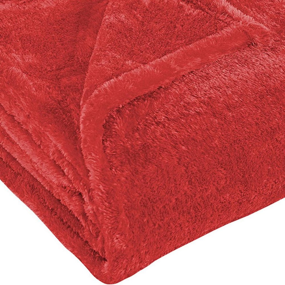 50" X 60" Red Fleece Plush Throw Blanket