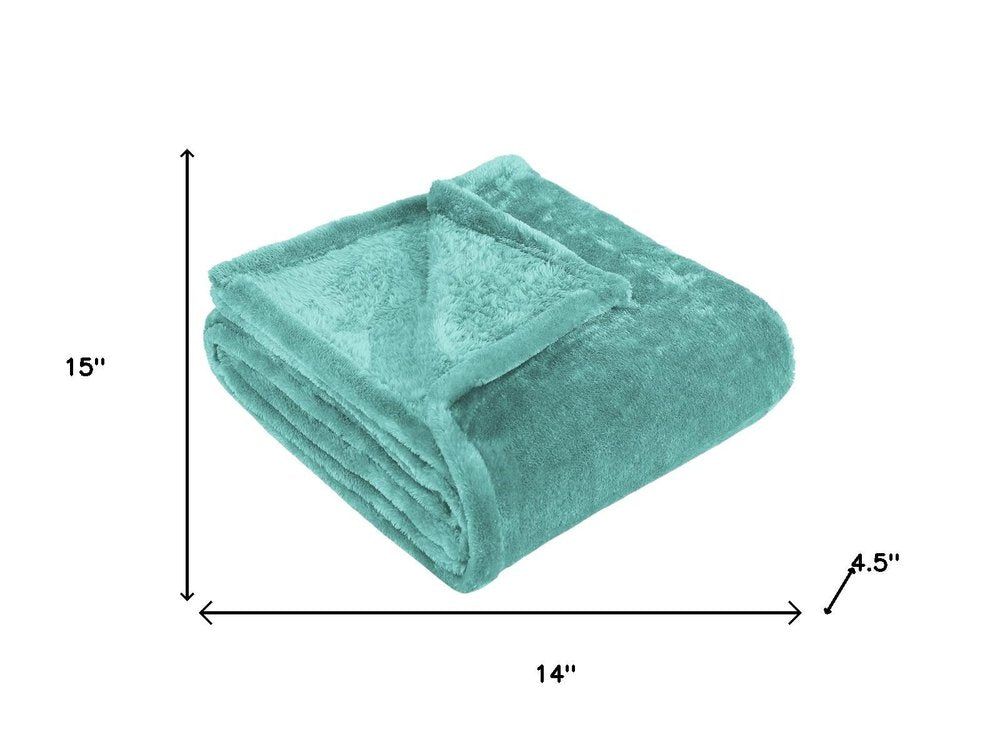 50" X 60" Turquoise Fleece Plush Throw Blanket