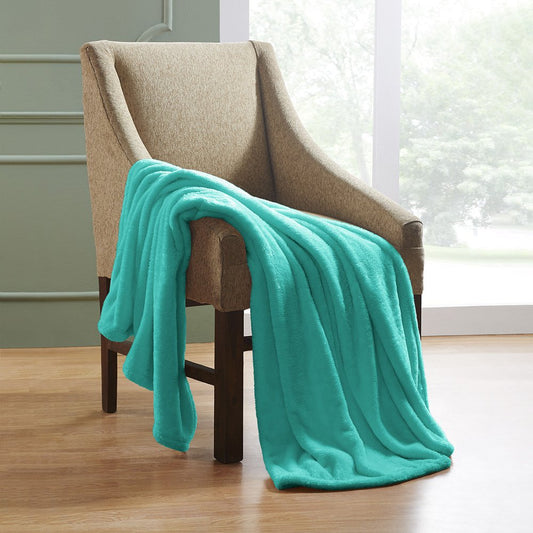 50" X 60" Turquoise Fleece Plush Throw Blanket