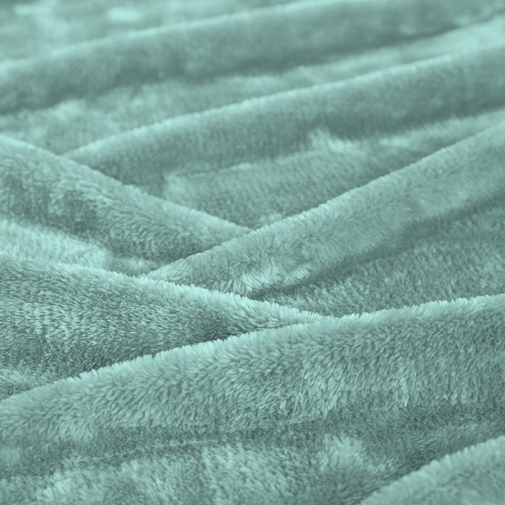 14" X 15" Turquoise Fleece Knitted Plush Throw Blanket