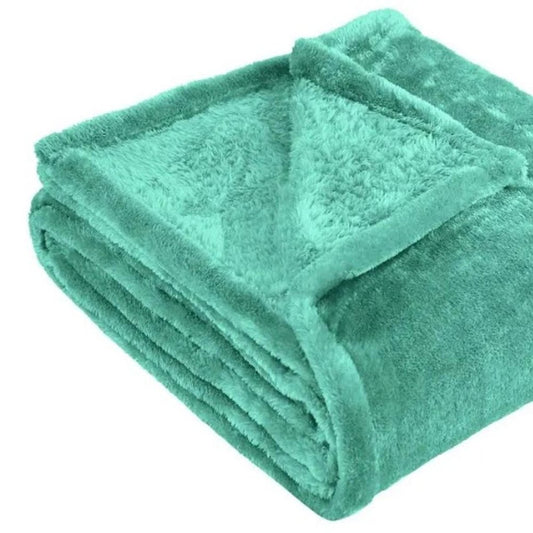 Twin Turquoise Fleece Plush Blanket