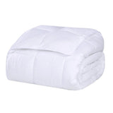 Queen White Cotton Plain Weave Striped Blanket