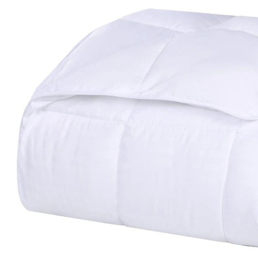 Queen White Cotton Striped Blanket