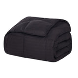 King Black Cotton Striped Blanket