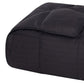 King Black Cotton Plain Weave Striped Blanket