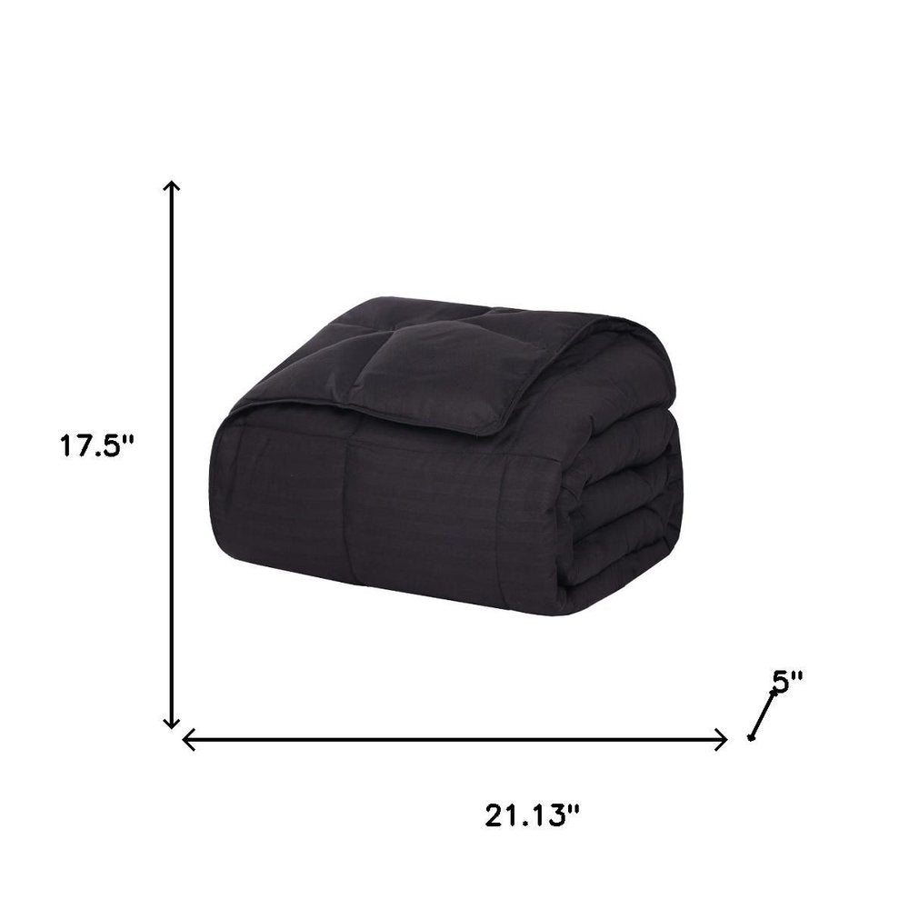 King Black Cotton Striped Blanket