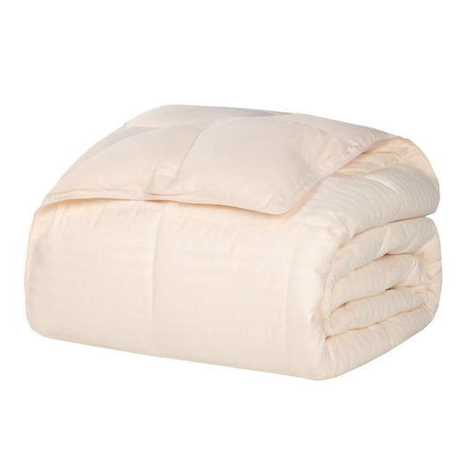 Twin Ivory Cotton Striped Blanket