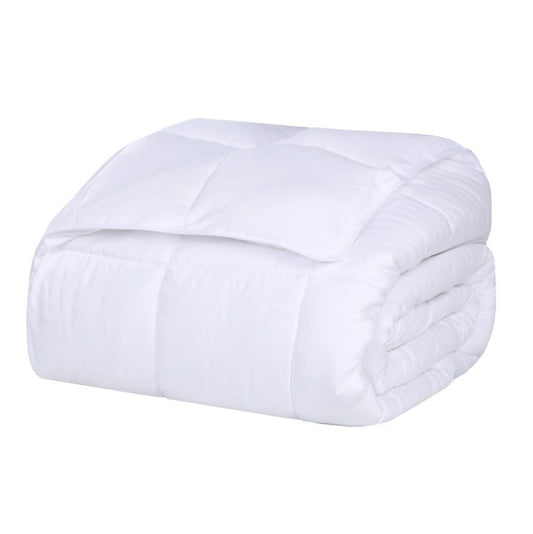 Twin White Cotton Striped Blanket