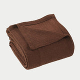 Queen Chocolate Cotton Waffle Weave Blanket