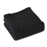King Black Cotton Waffle Weave Blanket