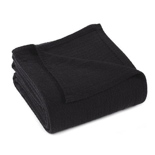 King Black Cotton Waffle Weave Blanket