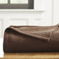 King Chocolate Cotton Waffle Weave Blanket