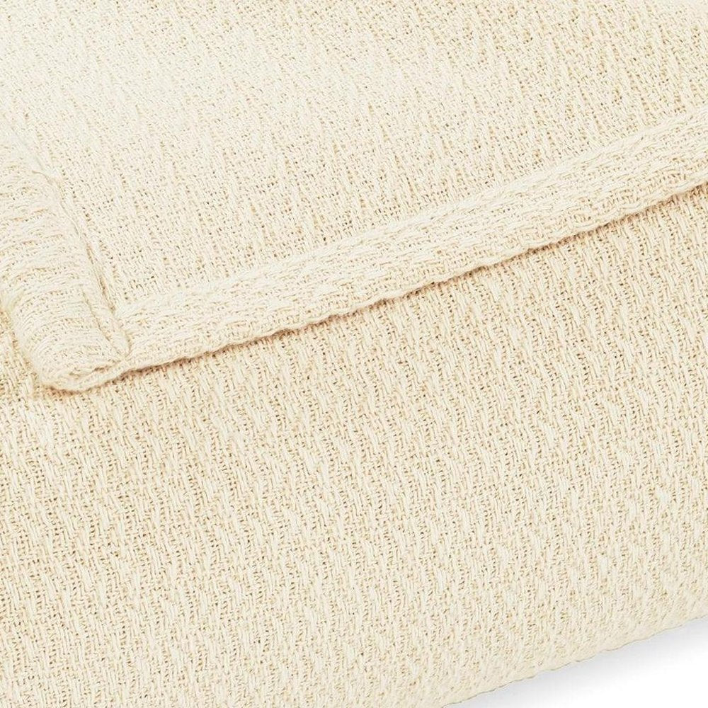 King Ivory Cotton Waffle Weave Blanket
