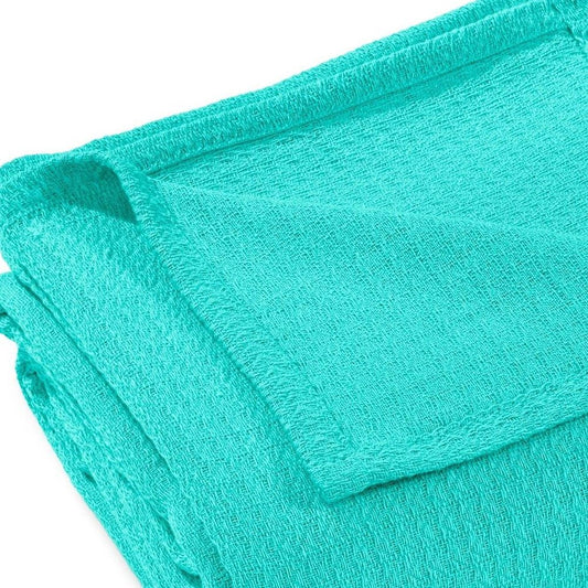 King Turquoise Cotton Waffle Weave Blanket