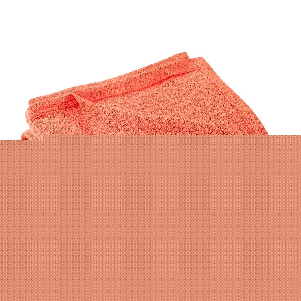 Twin Coral Cotton Waffle Weave Blanket
