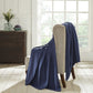 Twin Navy Blue Cotton Waffle Weave Blanket