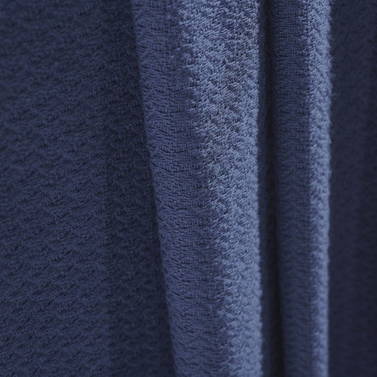 Twin Navy Blue Cotton Waffle Weave Blanket