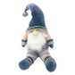 27" Blue Pink And White Fabric Christmas Santa Sitting Gnome