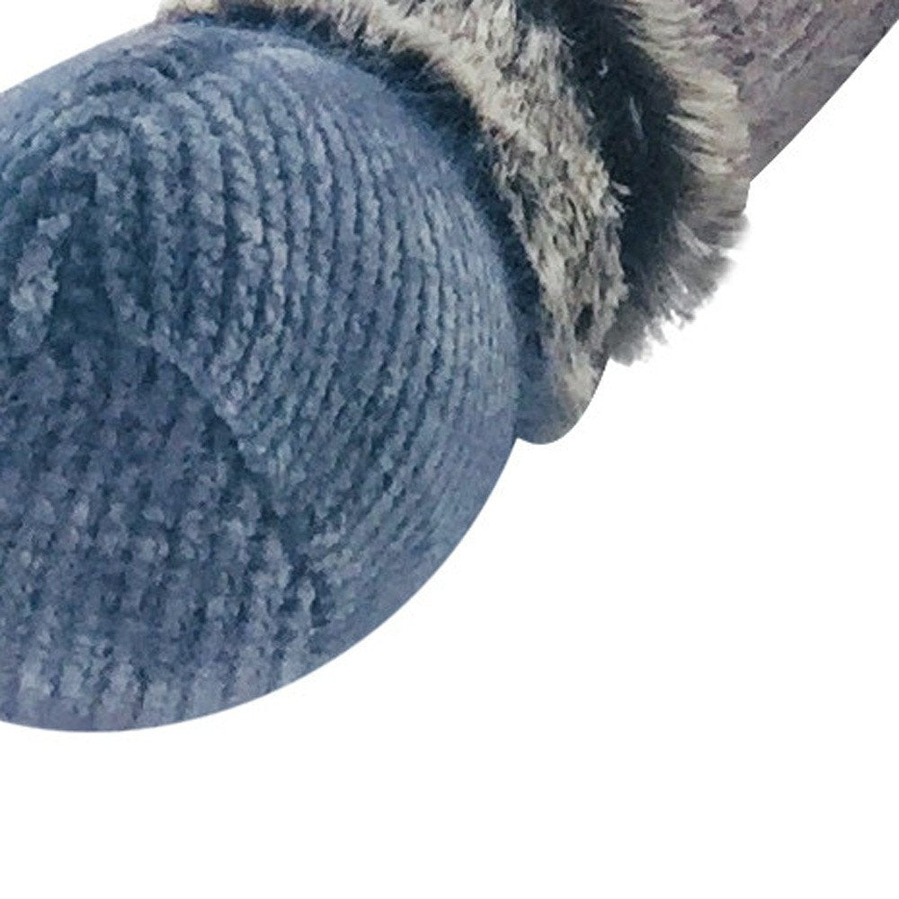 27" Blue Pink And White Fabric Christmas Santa Sitting Gnome