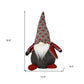 20" Red Gray And White Fabric Christmas Santa Standing Gnome