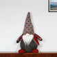 20" Red Gray And White Fabric Christmas Santa Standing Gnome