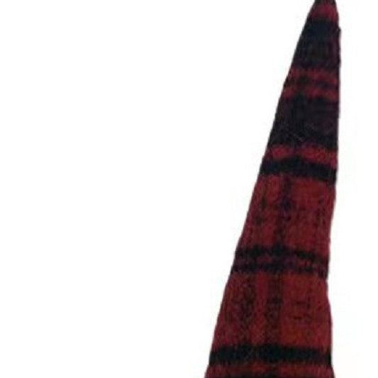 24" Red Gray And White Fabric Christmas Santa Standing Gnome