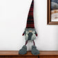 24" Red Gray And White Fabric Christmas Santa Standing Gnome