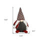 20" Red Gray And White Fabric Christmas Santa Standing Gnome