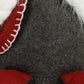 20" Red Gray And White Fabric Christmas Santa Standing Gnome