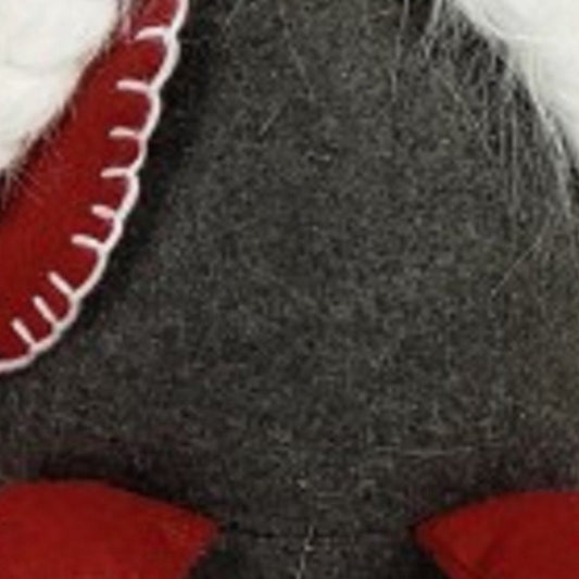 20" Red Gray And White Fabric Christmas Santa Standing Gnome