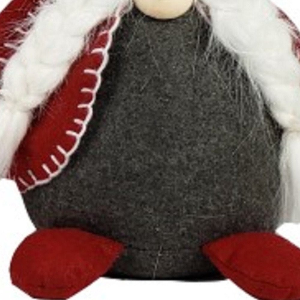 20" Red Gray And White Fabric Christmas Santa Standing Gnome